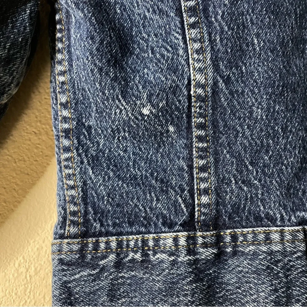 Vintage Lee Boys Girls Blue Denim Trucker‎ Jean Jacket Acid Wash Size 6